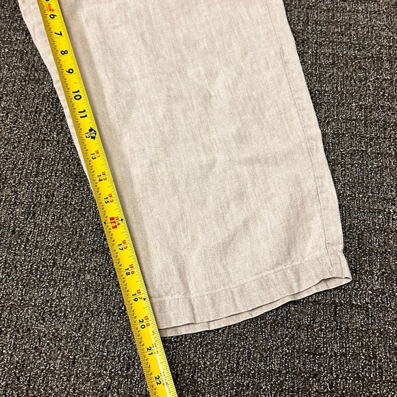 L.L. Bean Pants Womens Size 12 Reg. Linen Capris Stretch Boho Summer Wide Leg - Picture 8 of 9
